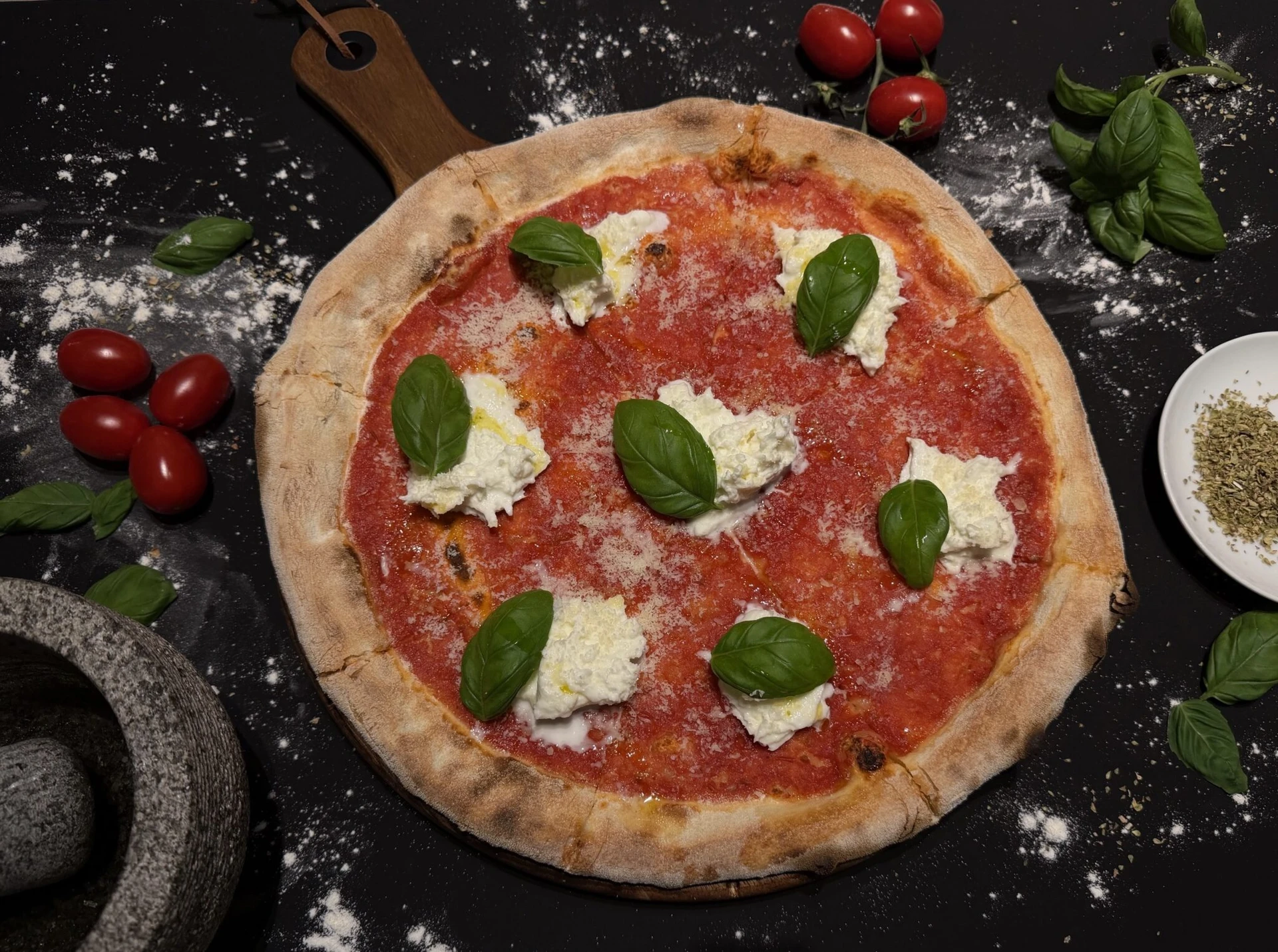 Up and Down Bar & Pizza - Pizza DOP Margherita frissen sült olasz pizza